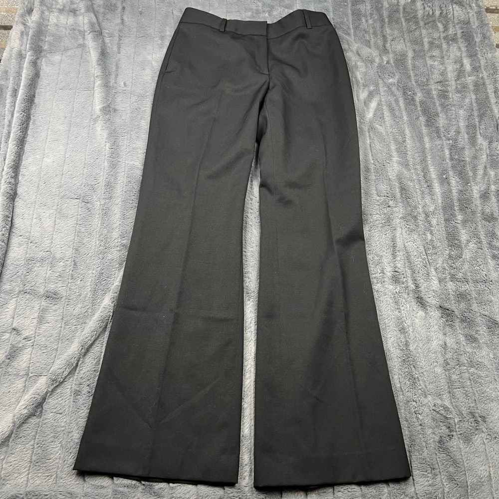 J.Crew T6 Black 100% Wool Wide Leg Dress Pants Made in Japan Size 6 Tall